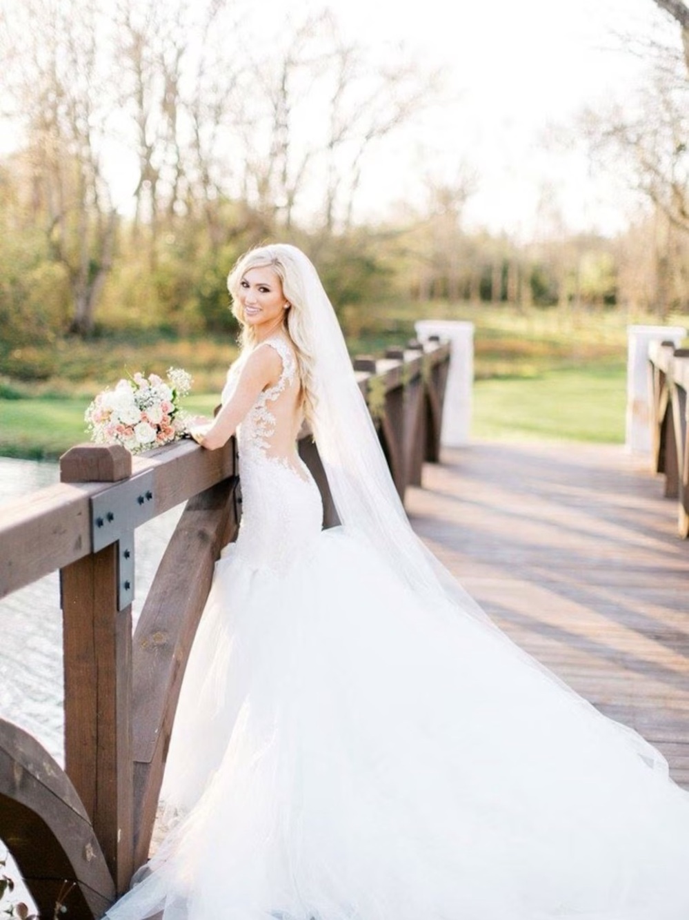 9ft Cathedral Silk White Wedding Veil